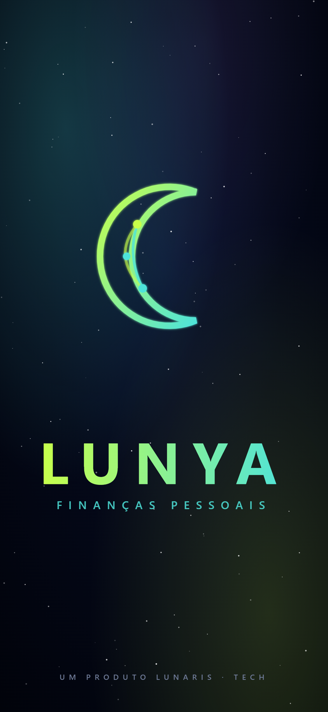 Tela de apresentação da aplicação mobile Lunya